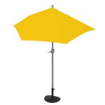 Parasol demi - rond 270 cm jaune uv 50 + avec pied inclus pour balcon et terrasse 04 0010353