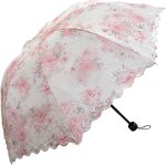Parasol en dentelle pliable anti - uv vintage brod� protection solaire (rose)