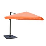Parasol d�port� 3 x 3 m diam�tre 4, 24 m inclinable orientable avec pied inclus tissu couleur terracotta ...