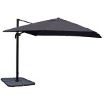Parasol d�port� 3x3 m diam�tre 4, 3 m hauteur 251 cm inclinable sans fonction de rotation avec pied toile ...