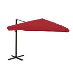Parasol d�port� 3x4 m diam�tre 5 m orientable inclinable sans pied aluminium polyester bordeaux 04 0007961 ...
