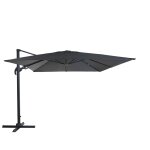 Parasol d�port� 3x4 m orientable inclinable et rotatif 360 en aluminium et polyester 220 g / m anthracite ...