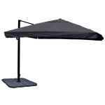 Parasol dport 5 m + pied rotatif toile polyester anthracite + structure alu - acier 04 0007956