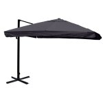 Parasol dport 5 m toile polyester anthracite structure aluminium / acier sans pied 04 0007958