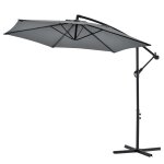 Parasol dport hexagonal avec manivelle inclinable impermable uv diamtre 270 cm gris helloshop26 03 ...