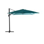 Parasol dport et inclinable carr bleu canard elea - 3 x 3 m - hespride