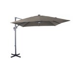 Parasol déporté inclinable nh 2, 7 x 2, 7m - gris / taupe - avec led - manivelle grade 6 Parasol déporté inclinable nh 2, 7 x 2, 7m - gris / taupe - avec led - manivelle grade 6