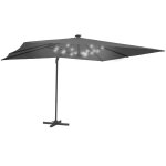 Parasol d�port� inclinable rotatif 360 calvi led gris 3x4 m avec housse
