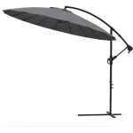 Parasol dport de jardin 3m avec manivelle anti - retour 18 baleines en fibre de verre parasol inclinable ...