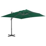 Parasol d�port� avec m�t en aluminium 300 x 300 cm vert helloshop26 02 0008511