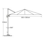 Parasol d�port� molokai carr� 3x3m blanc + housse