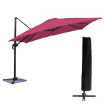 Parasol d�port� molokai carr� 3x3m fuchsia + housse