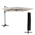 Parasol d�port� molokai rectangulaire 3x4m beige + housse