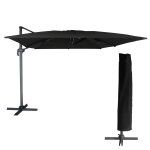Parasol d�port� molokai rectangulaire 3x4m noir + housse