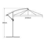Parasol d�port� oahu rond 3, 50m de diam�tre rouge + housse