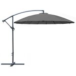 Parasol déporté pagode - diamètre 300 cm - aluminium - toile grise Parasol déporté pagode - diamètre 300 cm - aluminium - toile grise