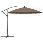 Parasol déporté pagode - diamètre 300 cm - aluminium - toile taupe Parasol déporté pagode - diamètre 300 cm - aluminium - toile taupe