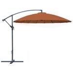 Parasol dport pagode - aluminium epoxy - fibre de verre - Ø300 - sienne