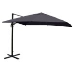 Parasol d�port� avec pied crois� 500 cm aluminium acier polyester anthracite r�sistant protection solaire ...