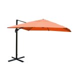 Parasol dport avec pied en croix 3 x 3m polyester couleur terre cuite aluminium 23kg sans pieds 04 ...