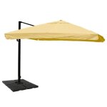 Parasol d�port� professionnel 3x4 m inclinable non orientable avec pied lestable inclus polyester aluminium ...