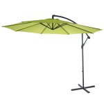 Parasol dport protection solaire Ø 3m inclinable polyester / acier 11kg citron vert sans support 04 ...