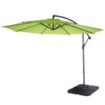 Parasol d�port� protection solaire Ø 3m inclinable polyester / acier 11kg citron vert avec support 04 ...