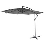 Parasol dport protection solaire Ø 3m inclinable polyester / acier 11kg gris sans support 04 0000934 ...