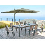 Parasol d�port� rectangulaire inclinable melhia laurier - 4 x 3 m - hesp�ride