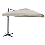 Parasol d�port� pour restauration 3, 5x3, 5m (�4, 95m) polyester aluminium / acier 25kg gris cr�me sans ...