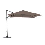 Parasol d�port� roma - 300 x 400 cm - aluminium - toile taupe