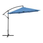 Parasol d�port� rond diam�tre 300 cm inclinable bleu helloshop26 14 0007597
