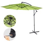 Parasol dport semi - pro acerra, protection contre le soleil, 3m inclinable vert limon sans support ...