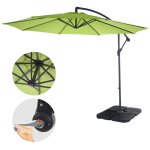 Parasol déporté semi - pro acerra, protection contre le soleil, 3m inclinable vert limon avec support ... Parasol déporté semi - pro acerra, protection contre le soleil, 3m inclinable vert limon avec support ...