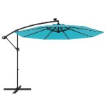 Parasol d�port� solaire 300 x 300 x 250 cm ombrage r�glable avec eclairage led style contemporain en ...