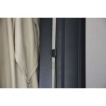 Parasol d�port� suspendu avec croix de base et plaque rotative 3 x 3m polyester aluminium acier cr�me ...