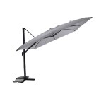 Parasol dporte 3 x 3 m inclinable 5 positions gris clair - jardideco