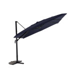 Parasol d�port�e carr� inclinable 5 positions bleu chin� - 3 x 3 m - jardideco
