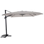Parasol d�port�e carr� inclinable 5 positions ecru chin� - 3 x 3 m - jardideco