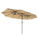 Parasol double 460 x 270 cm ombrelle extra large pour terrasse protection upf 50 + avec manivelle pour ...