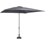 Parasol droit avec manivelle 3m gris murano hyba