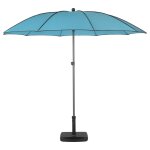 Parasol droit rond bogota - inclinable - diam. 250 cm - bleu emeraude