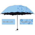 Parasol d't pliant a 8 os avec revtement anti - uv noir, parapluie de soleil et de pluie, manuel, ...
