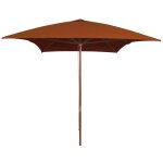 Parasol d'extrieur avec mt en bois 200 x 300 cm orange helloshop26 02 0008261