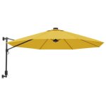 Parasol d'ext�rieur mural avec led 290 cm jaune helloshop26 02 0008679