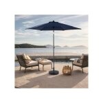 Parasol extrieur rectangulaire double face de 2, 7 m avec manivelle (bleu marine) (sans pied)