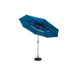 Parasol extérieur rectangulaire double face de 4, 5 m avec manivelle (bleu) (sans pied) Parasol extérieur rectangulaire double face de 4, 5 m avec manivelle (bleu) (sans pied)