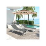 Parasol extérieur rectangulaire double face de 4, 5 m avec manivelle . (kaki) (sans pied) Parasol extérieur rectangulaire double face de 4, 5 m avec manivelle . (kaki) (sans pied)