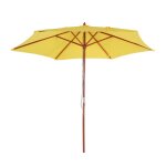 Parasol florida, parasol de jardin parasol de march�, Ø 3m polyester / bois jaune
