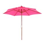 Parasol florida, parasol de jardin parasol de march�, Ø 3m polyester / bois rose